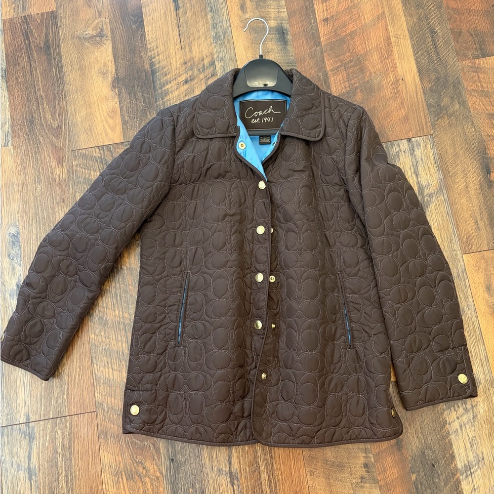 Coach Women's Chocolate Quilted Puffer Jacket